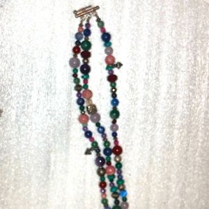 Sterling silver mineral stone bracelet